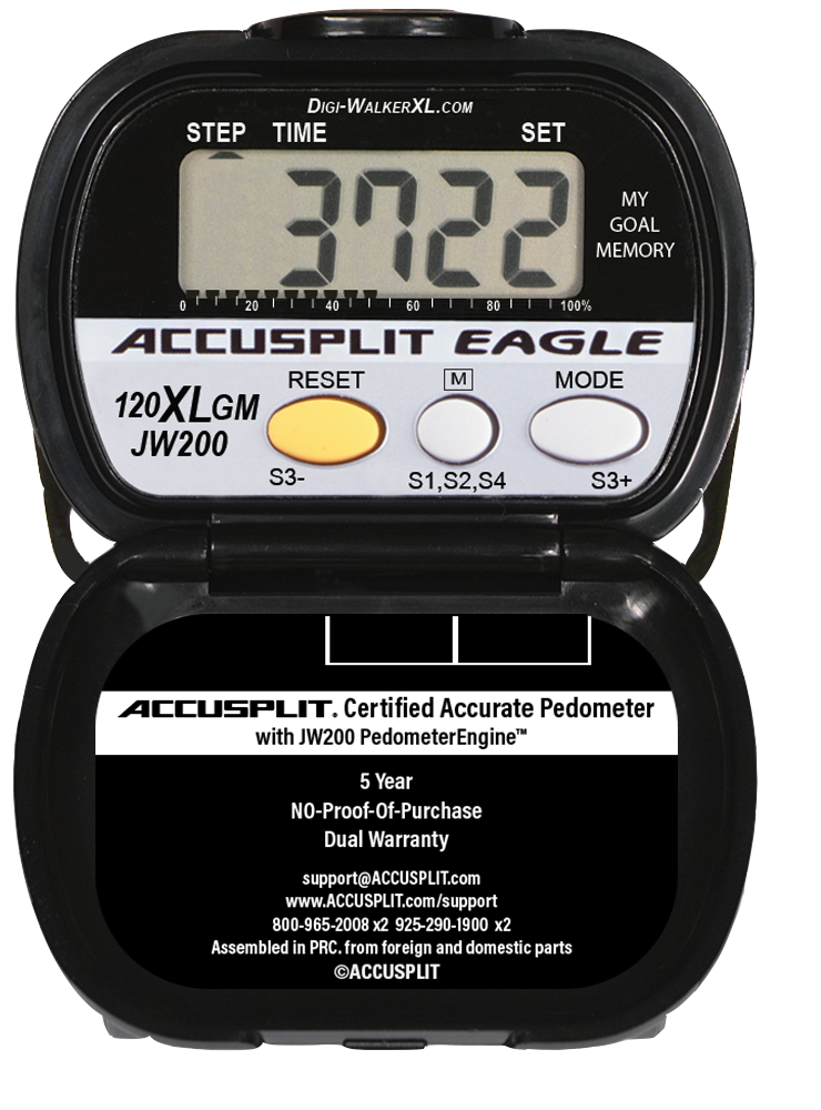 ACCUSPLIT AE120XLGM Certified Accurate Pedometer